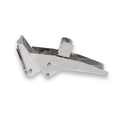 A stainless steel small swivel bowsprit with angled rollers, designed for vessels up to 30' / 10m.