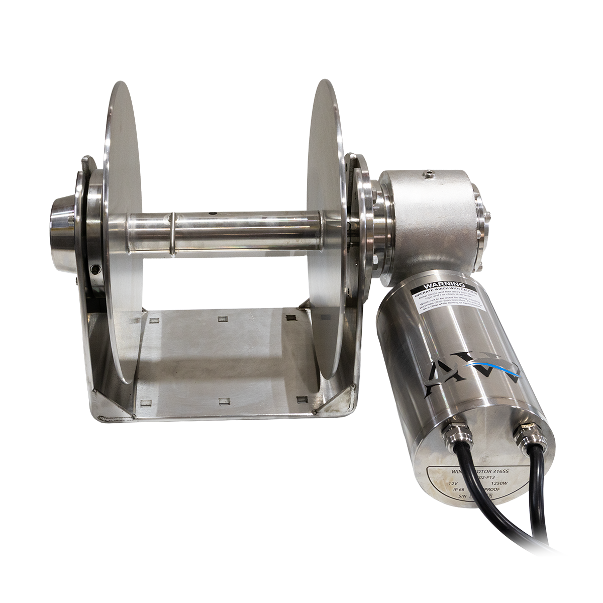 Metallic mechanical component with a cylindrical housing and shaft on a white background